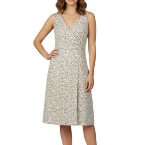 Liberty Art Fabrics Ditsy Floral Sleeveless V Neck Knee Length Dress Size 8